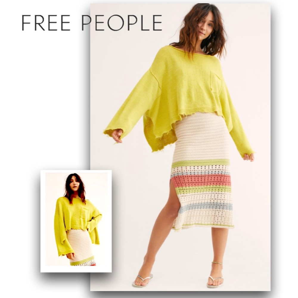 Free People Oversized Pullover Lemon Zest